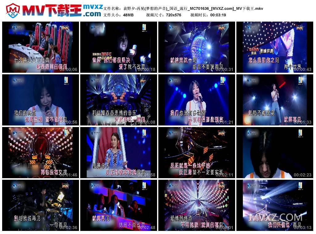 袁野夕-再见(梦想的声音)_国语_流行_MC701636
